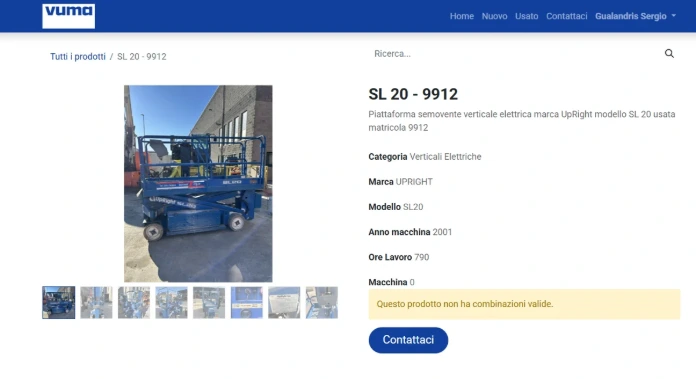 2. Sito web - dettaglio catalogo usato